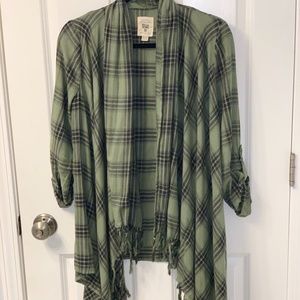 Billabong Womens green flannel light sweater sz S